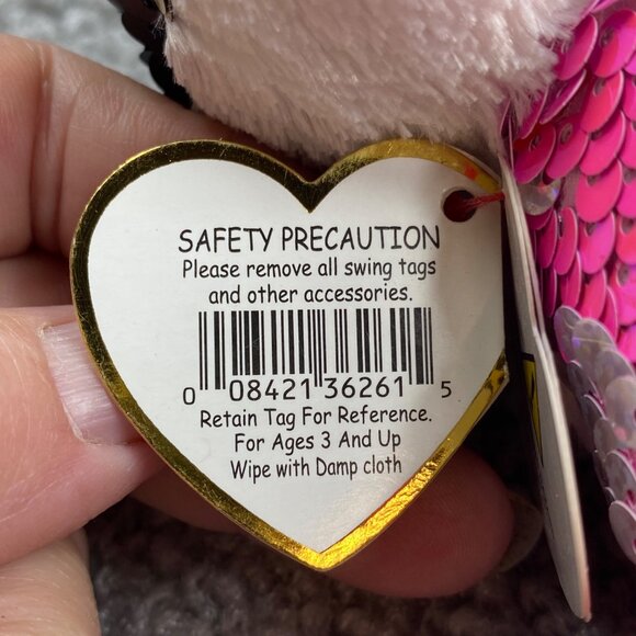 Ty Flippables Malibu Cat Plush 6" Limited Edition Sequin Pink/Black/White - Picture 9 of 16